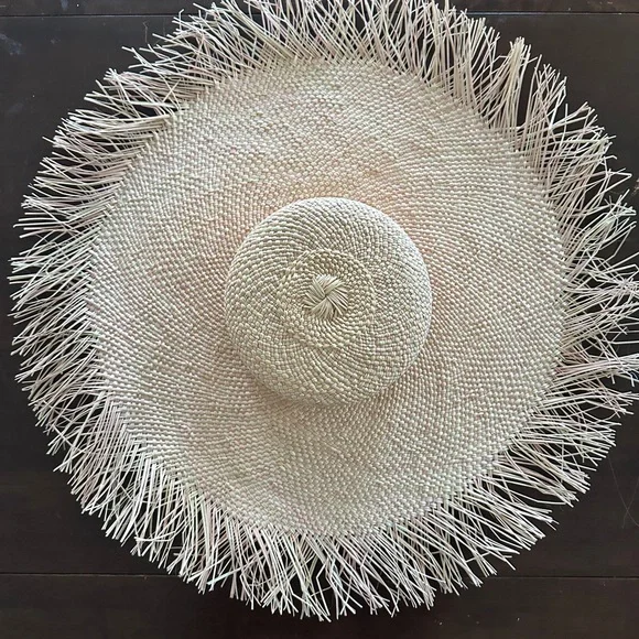 Eugenia Kim Natural Frayed Edge Straw Sun Hat - Picture 2 of 7